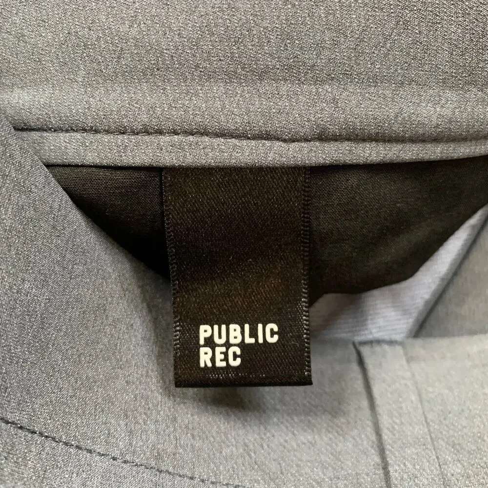 Public Rec Pants Men 36 Slate Workday Straight Heather Pockets Stretch Comfort